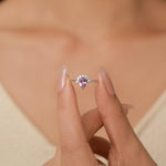 Vintage Pear Cut Amethyst Crown Halo Ring