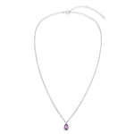 Amethyst Purple CZ Pear Pendant Necklace