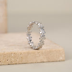 Sterling Silver Pretty Forget-me-not Flower Floral Motif Ring, Nature Inspired Jewellery, Adjustable Size