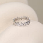 Sterling Silver Pretty Forget-me-not Flower Floral Motif Ring, Nature Inspired Jewellery, Adjustable Size