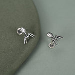 Sterling Silver Bacteriophage 16G Internally Threaded Flat Back Earring