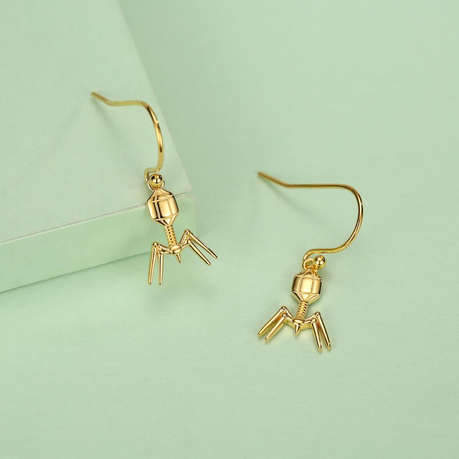 Sterling Silver Bacteriophage Drop Earrings