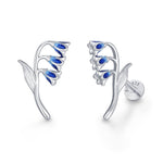 Sterling Silver Bluebell 16G Internally Threaded Flat Back Earrings