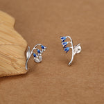 Sterling Silver Bluebell 16G Internally Threaded Flat Back Earrings