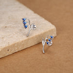 Sterling Silver Bluebell 16G Internally Threaded Flat Back Earrings