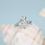 Sterling Silver Manta Ray and Hammerhead Shark Open Ring