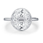 Sterling Silver Mandala Cut Out Open Ring