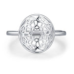 Sterling Silver Mandala Cut Out Open Ring