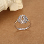 Sterling Silver Mandala Cut Out Open Ring