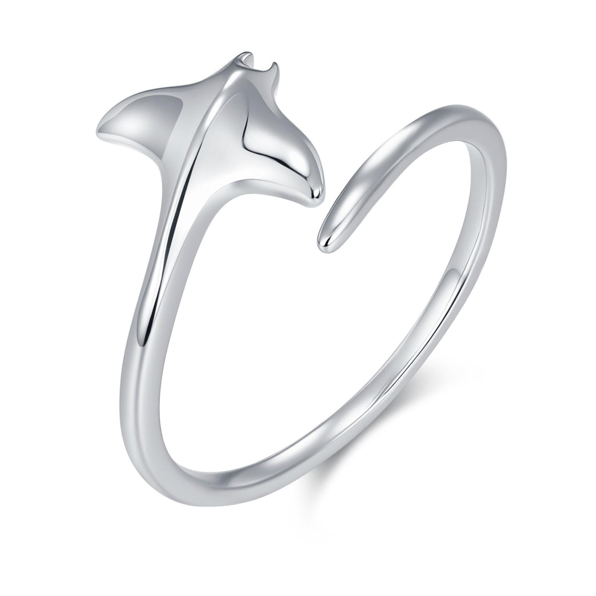 Sterling Silver Manta Ray Open Ring