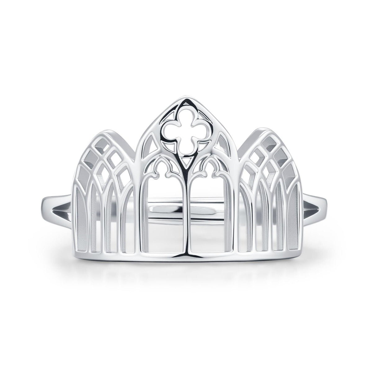 Sterling Silver Gothic Cathedral Window Open Ring