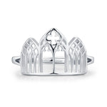 Sterling Silver Gothic Cathedral Window Open Ring