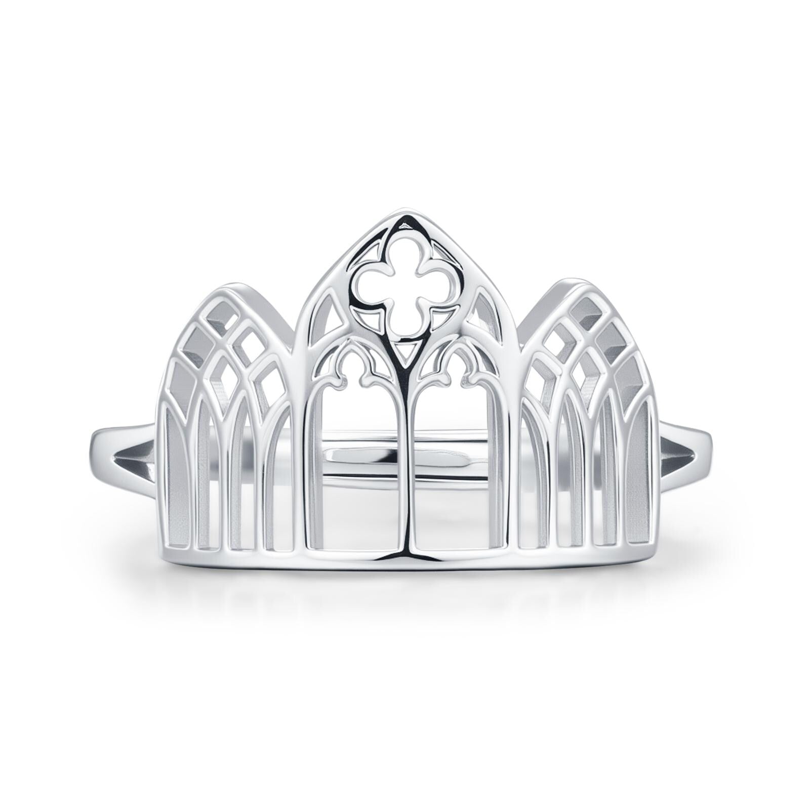 Sterling Silver Gothic Cathedral Window Open Ring