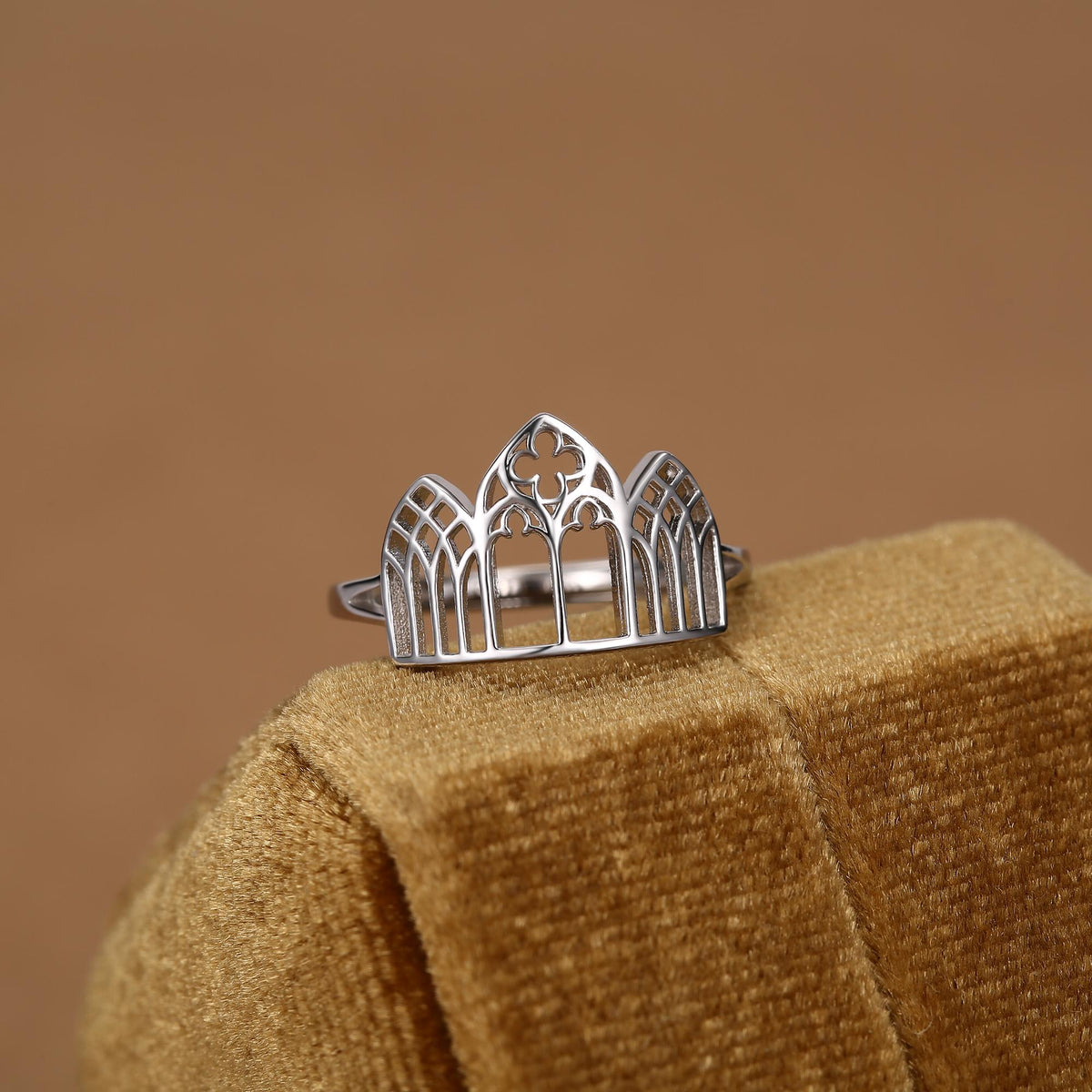 Sterling Silver Gothic Cathedral Window Open Ring