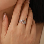Sterling Silver Gothic Cathedral Window Open Ring
