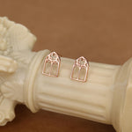 Sterling Silver Gothic Cathedral Window Stud Earrings
