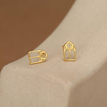 Sterling Silver Gothic Cathedral Window Stud Earrings