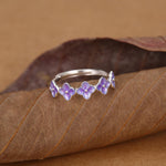 Sterling Silver Purple Hydrangea Open Ring