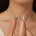 Sterling Silver Robin and Blue Tit Open Ring