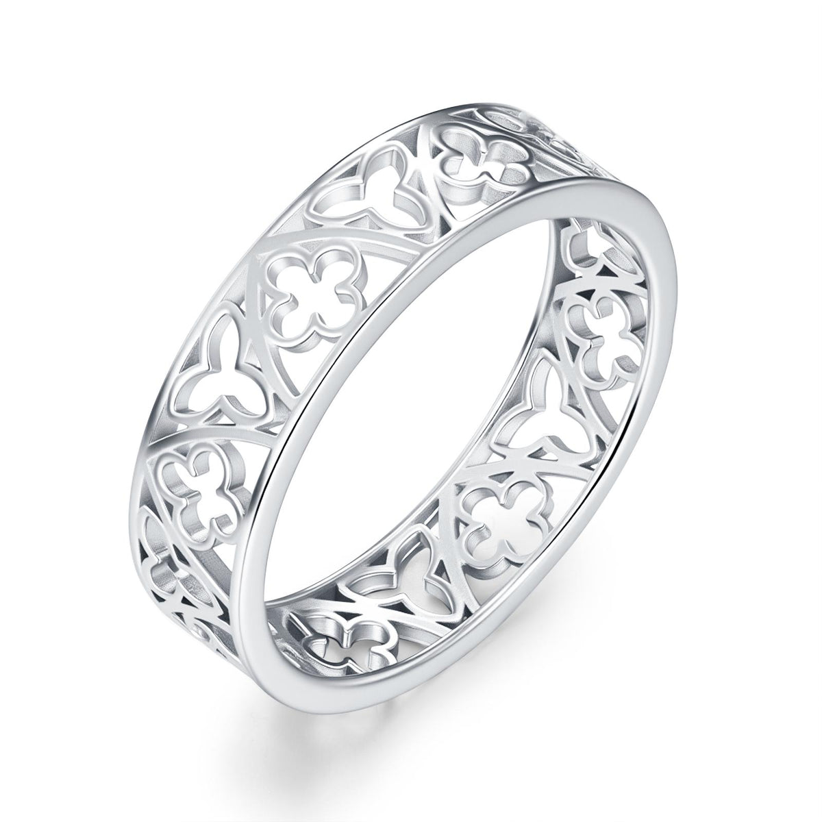 Sterling Silver Gothic Trefoil Cut Out Ring