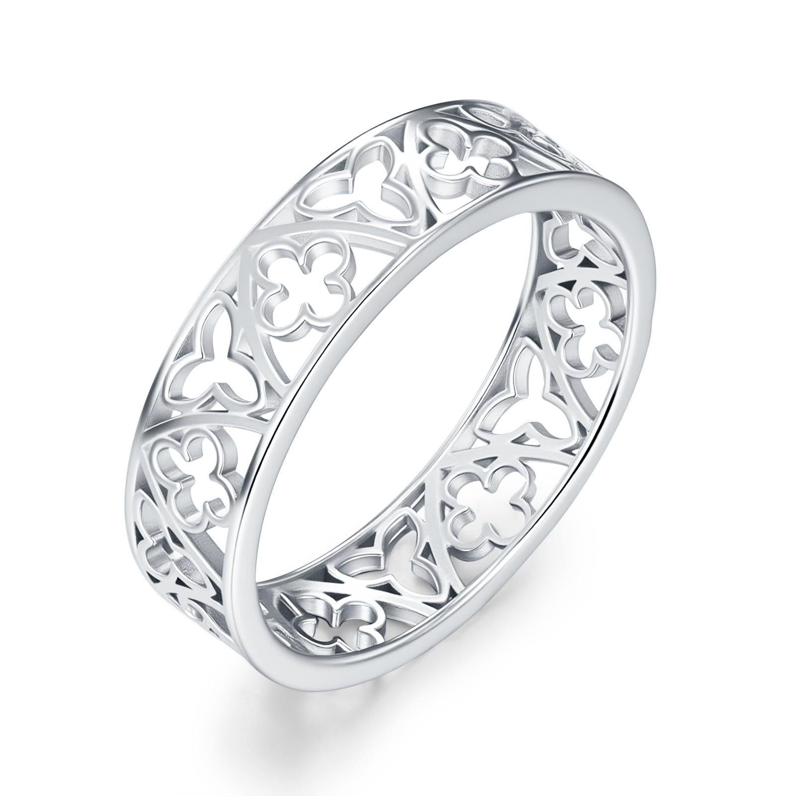 Sterling Silver Gothic Trefoil Cut Out Ring
