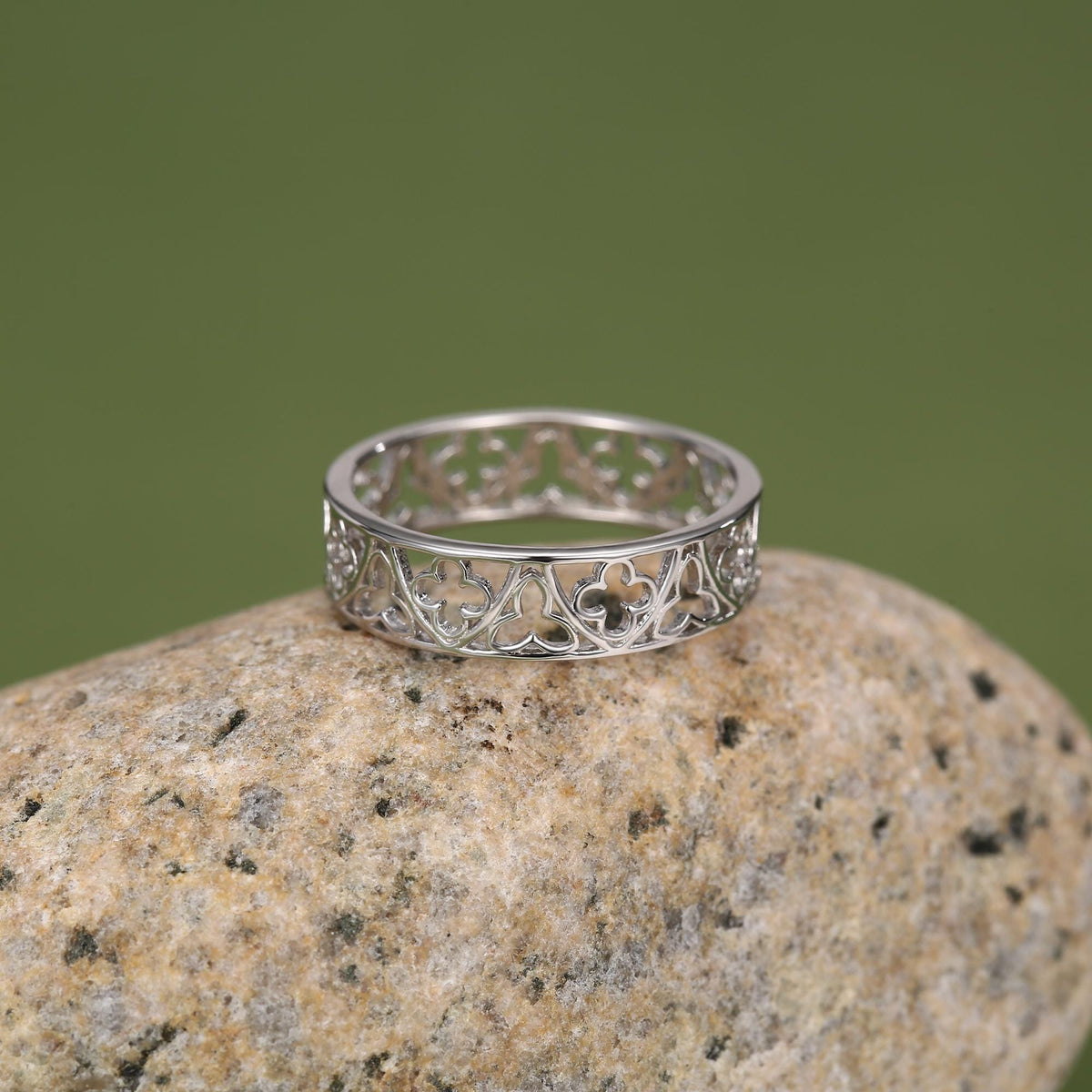 Sterling Silver Gothic Trefoil Cut Out Ring