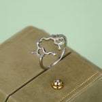 Sterling Silver Serotonin and Dopamine Molecule Open Ring