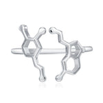 Sterling Silver Serotonin and Dopamine Molecule Open Ring