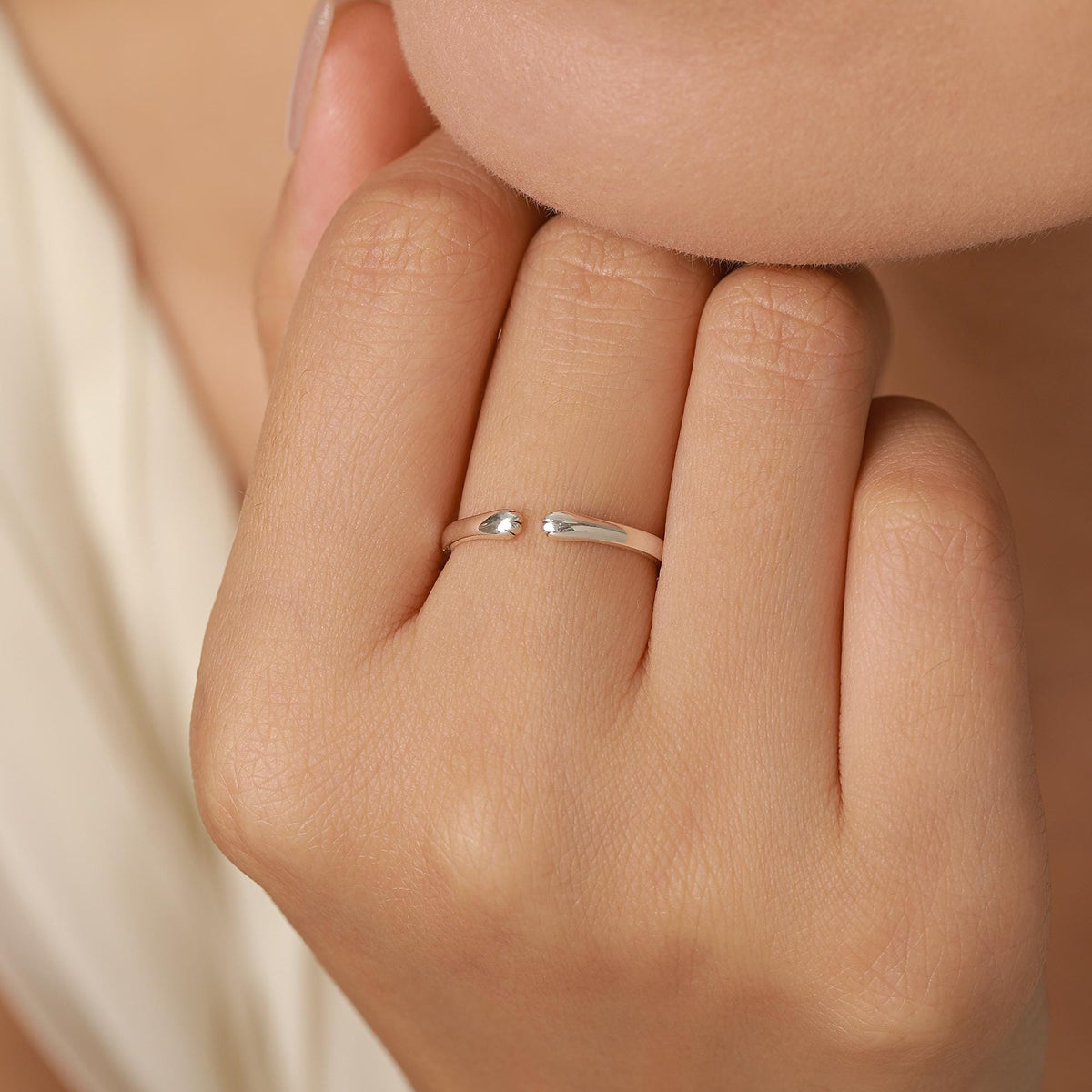 Sterling Silver Cat Paws Open Ring