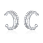 Sterling Silver Double Row CZ Ear Cuff