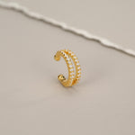 Sterling Silver Double Row CZ Ear Cuff
