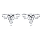 Sterling Silver Uterus Stud Earrings