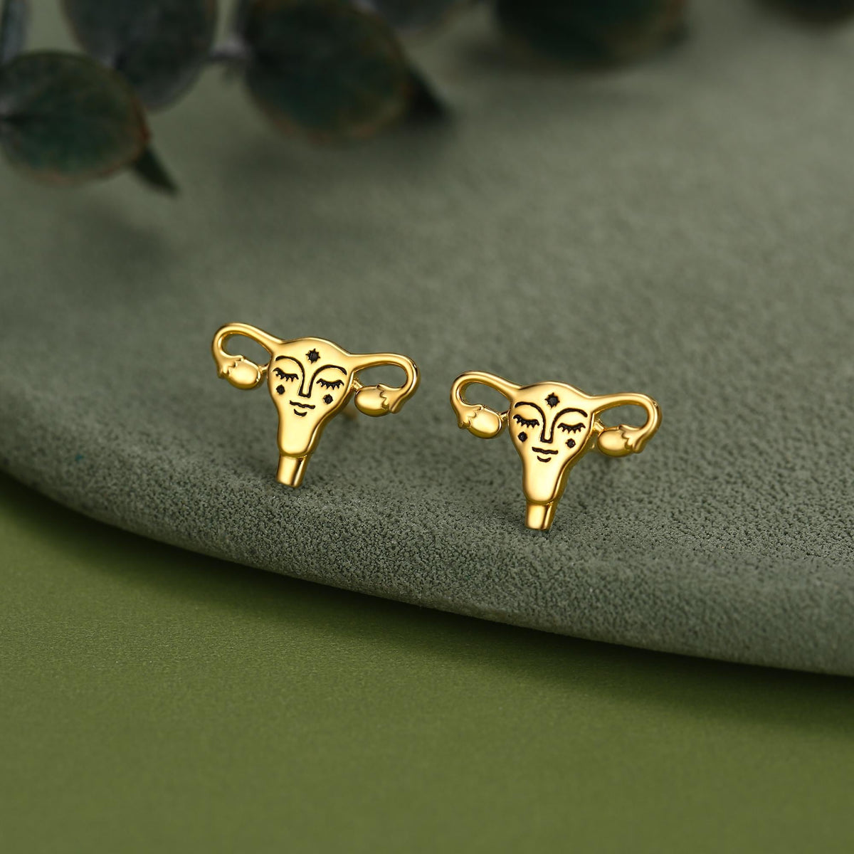 Sterling Silver Uterus Stud Earrings