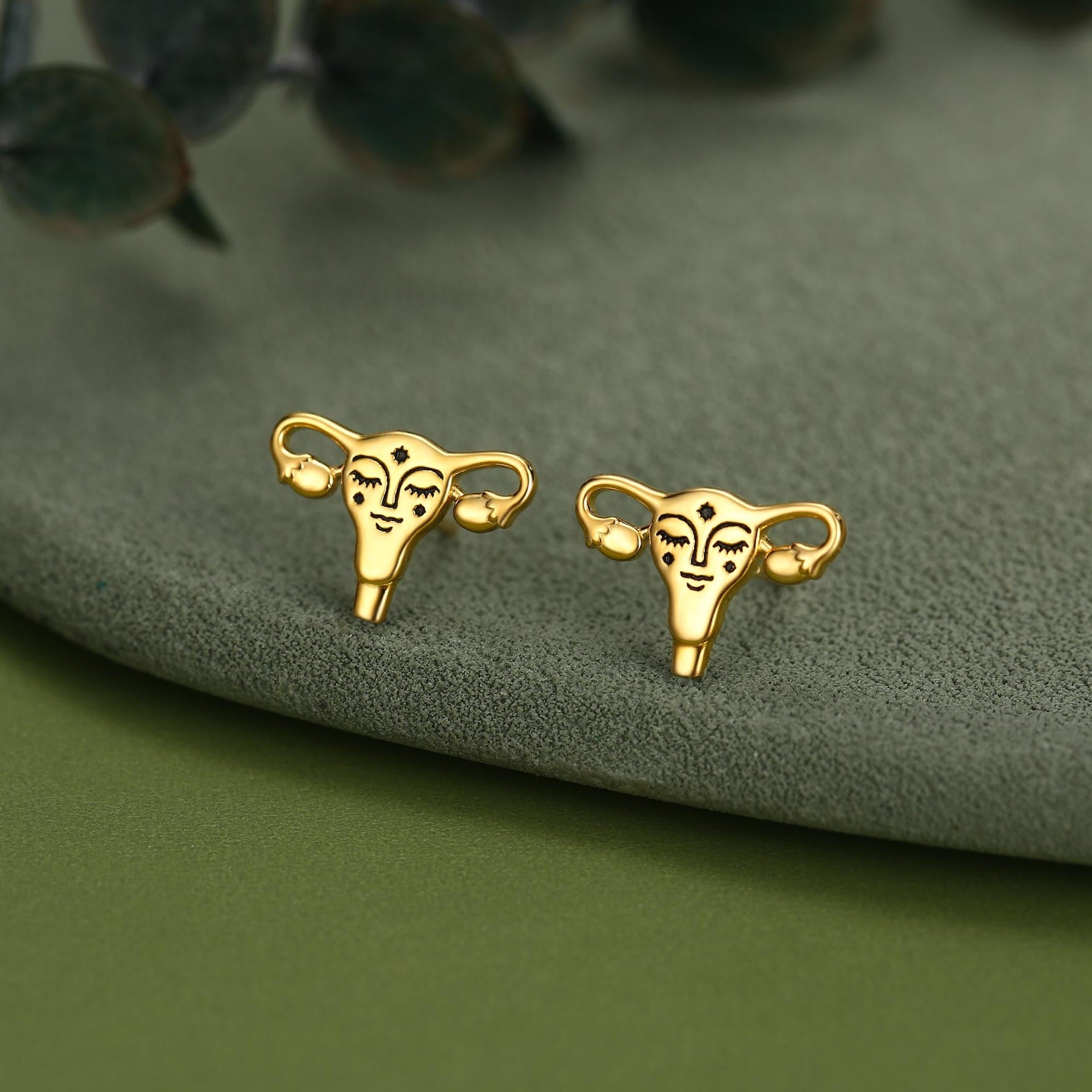Sterling Silver Uterus Stud Earrings