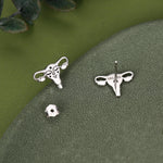 Sterling Silver Uterus Stud Earrings