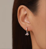 Sterling Silver Planet Charm Huggie Hoop Earrings