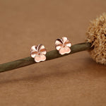 Sterling Silver Pansy Flower Stud Earrings
