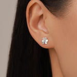 Sterling Silver Pansy Flower Stud Earrings