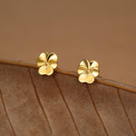Sterling Silver Pansy Flower Stud Earrings