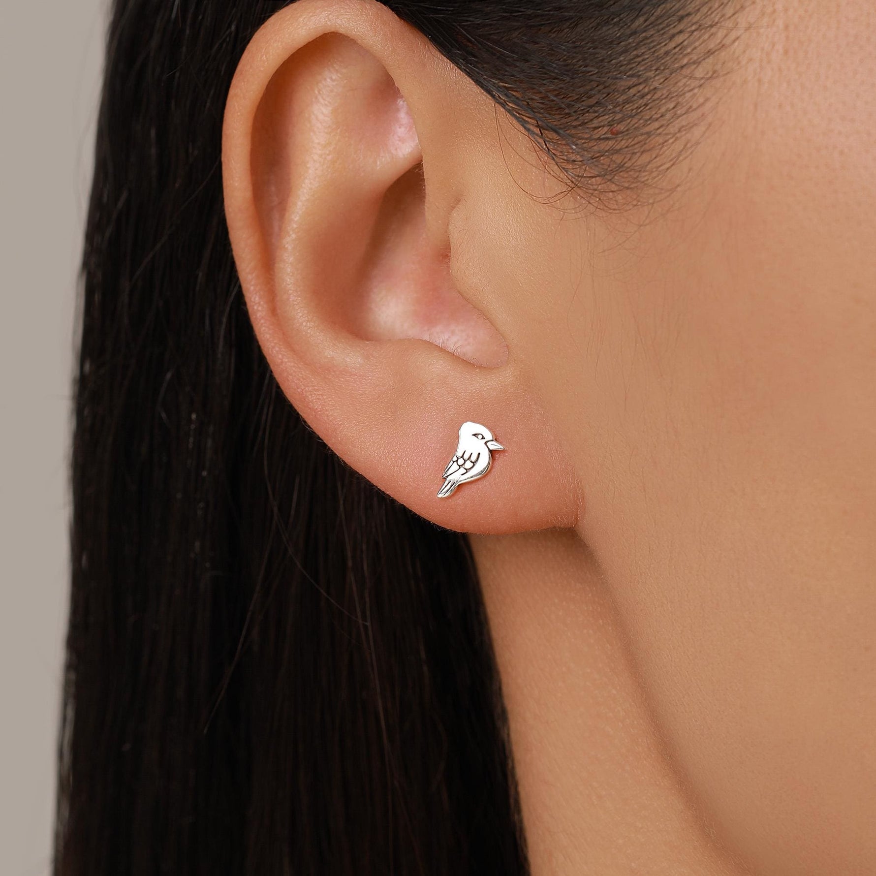 Sterling Silver Kookaburra Bird Stud Earrings