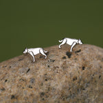 Sterling Silver Sabertooth Tiger Stud Earrings