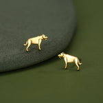 Sterling Silver Sabertooth Tiger Stud Earrings