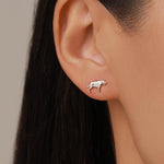 Sterling Silver Mismatched Mammoth and Sabertooth Tiger Stud Earrings