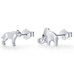 Sterling Silver Mismatched Mammoth and Sabertooth Tiger Stud Earrings