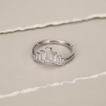 Sterling Silver Baguette CZ Crown Ring