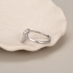 Sterling Silver Baguette CZ Crown Ring