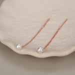 Sterling Silver Pearl Threader Drop Earrings
