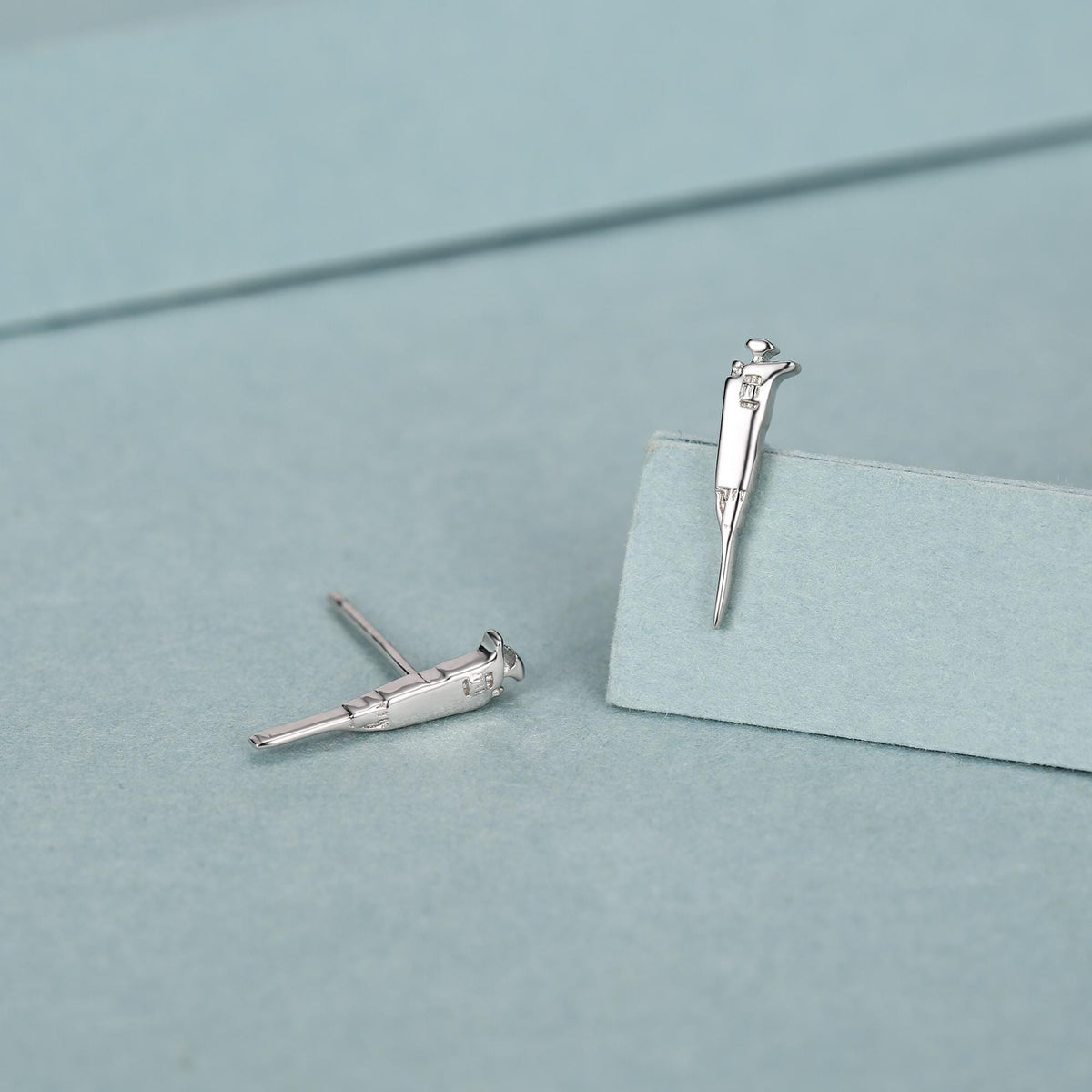 Sterling Silver Pipette Stud Earrings