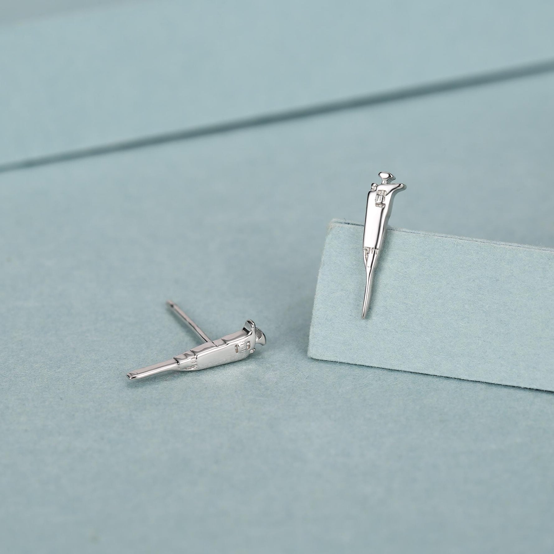 Sterling Silver Pipette Stud Earrings