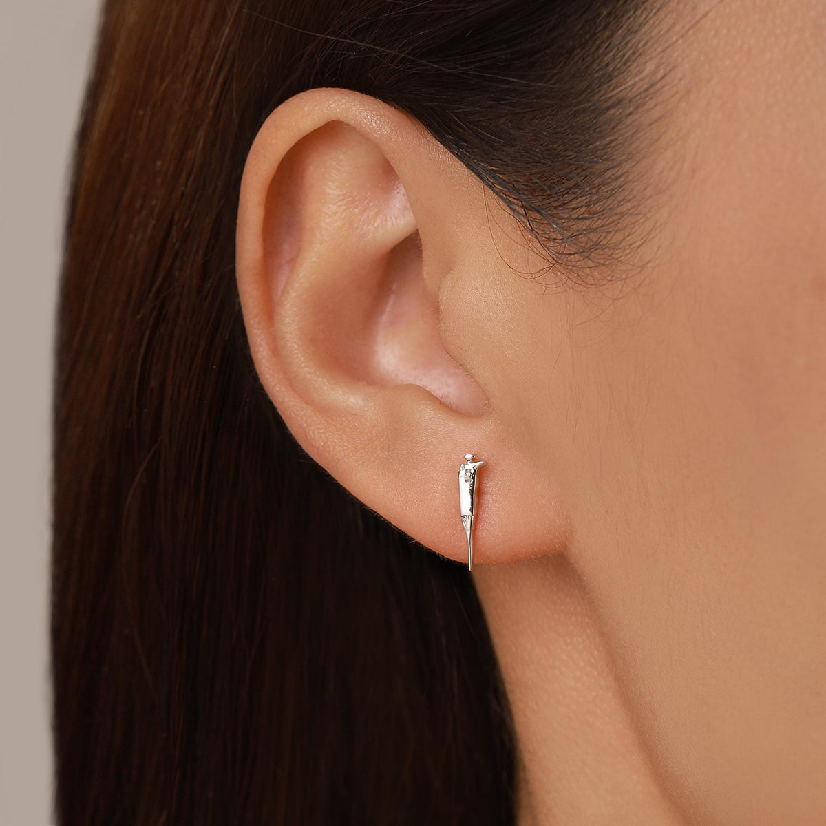Sterling Silver Pipette Stud Earrings